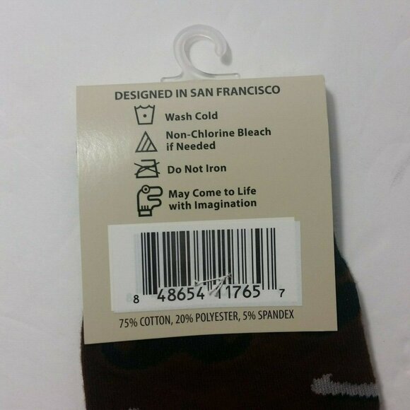 NWT Headline Socks brown with mustache and revolver design one size - Picture 4 of 4